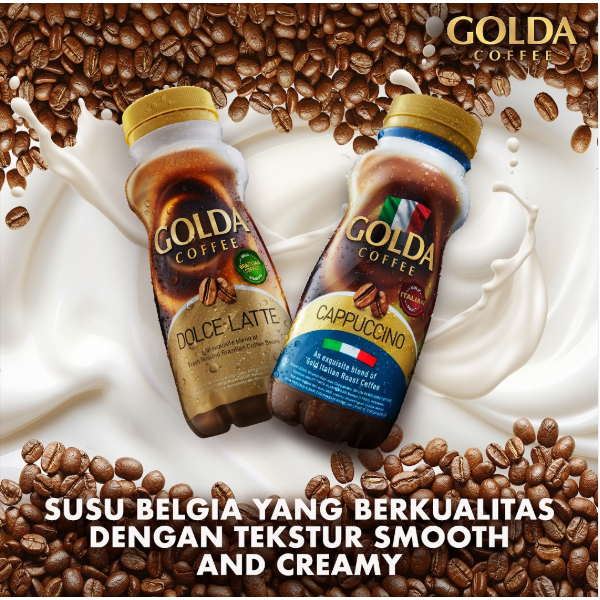 

GOLDA COFFEE CAPPUCINO / DOLCE LATTE ( ISI 12 PET ) KOPI - 12*200ML