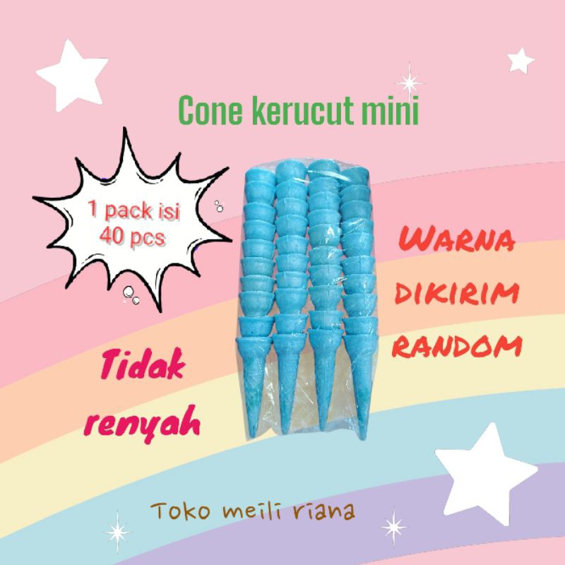 

cone lancip mini isi 40 pcs cone kerucut kon es krim kon ice cream contong eskrim murah