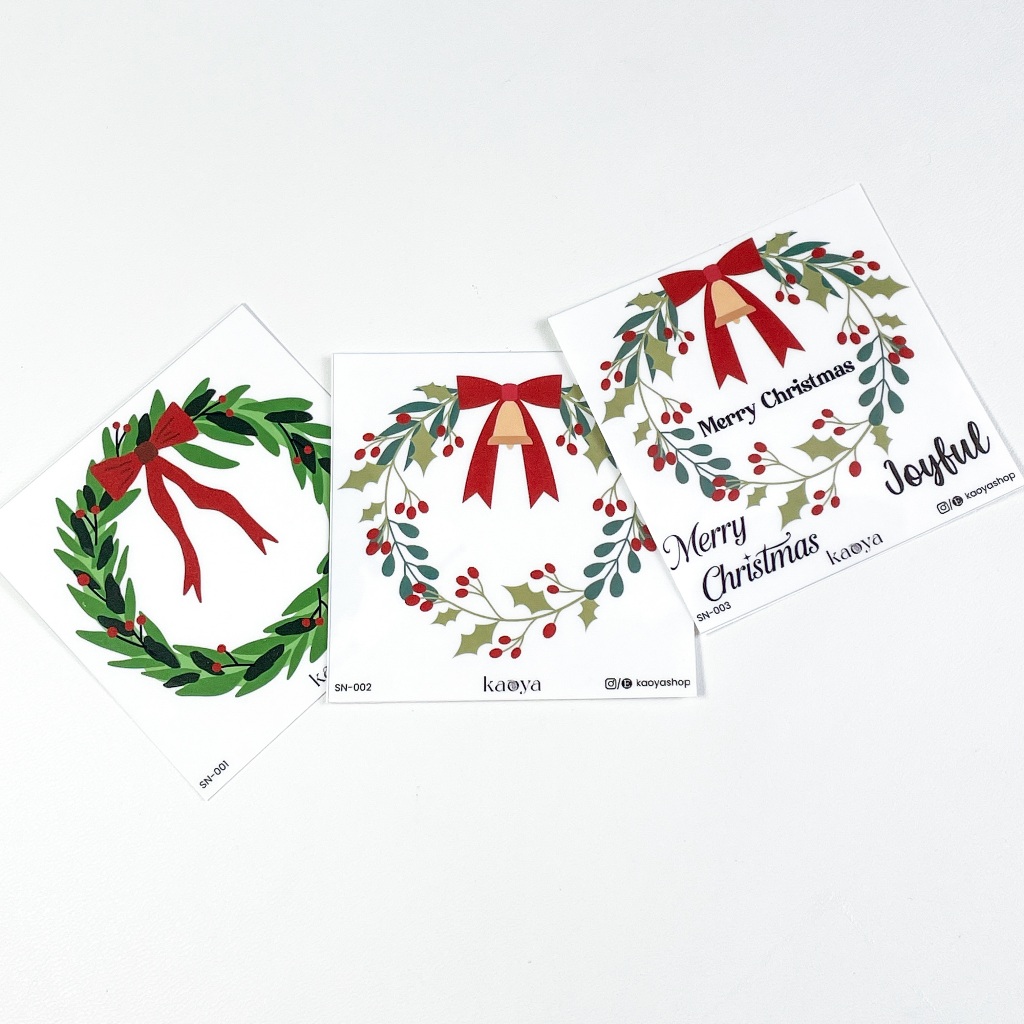 

Sticker Sheet: Mistletoe Wreath Christmas Winter Scrapbook Journal Stiker deco handmade by KaoyaShop