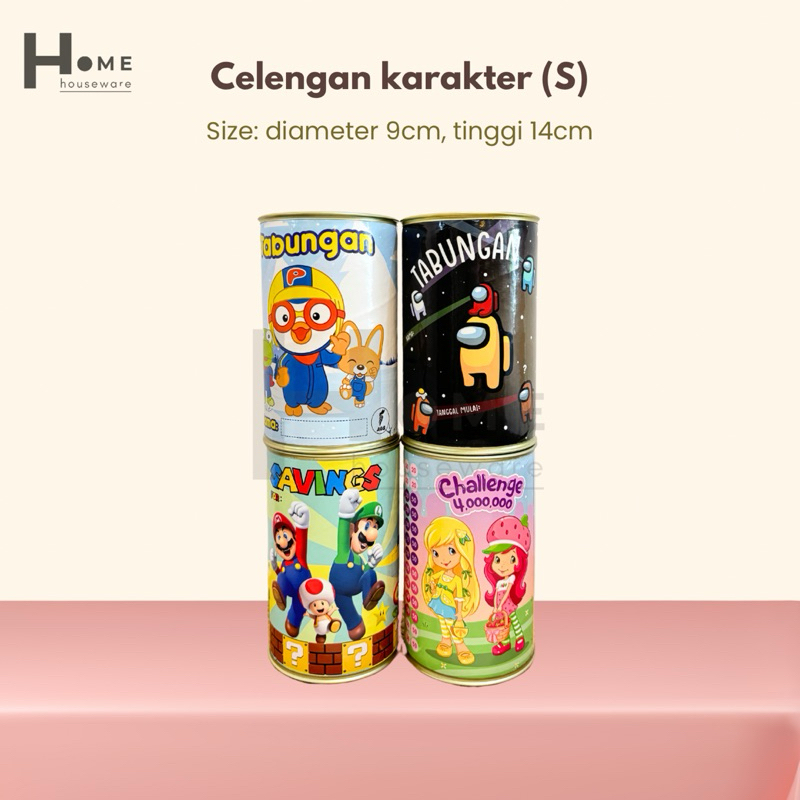 Celengan Target Celengan karakter viral tabungan kaleng target | celengan permanent | celengan kalen
