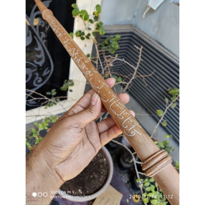 tongkat komando kayu Bidara ukir hizburruqyah