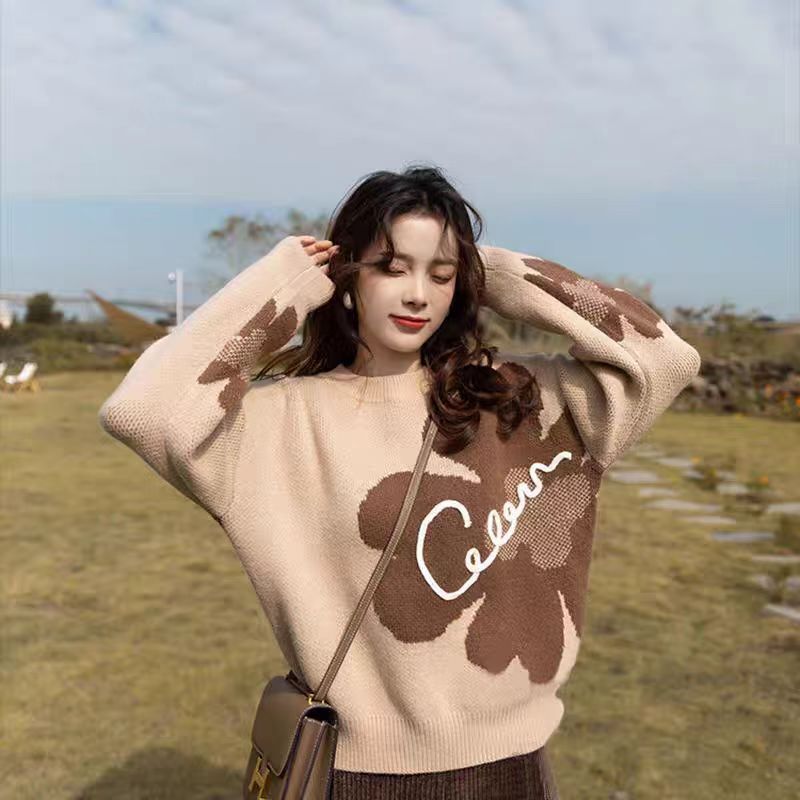 Flower Rajut Wanita Korean Cardigan Sweather Korea Bunga Sweater