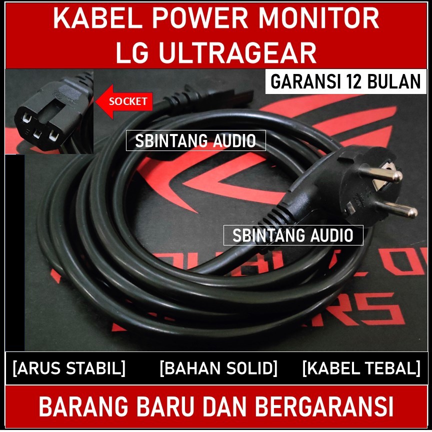 Kabel power adaptor Monitor LG ULTRAGEAR Series