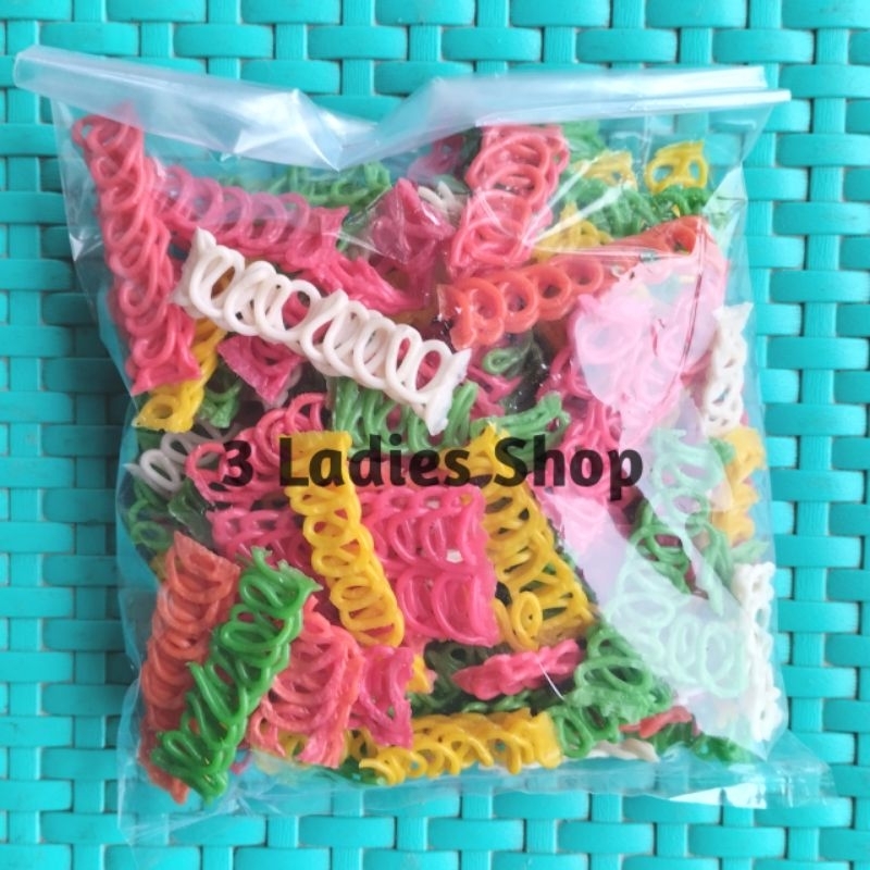 

Kerupuk Rantai Warna / Kerupuk Tangga/ Kerupuk Kepang Mini / Kerupuk Seblak Kemasan 250 Gram