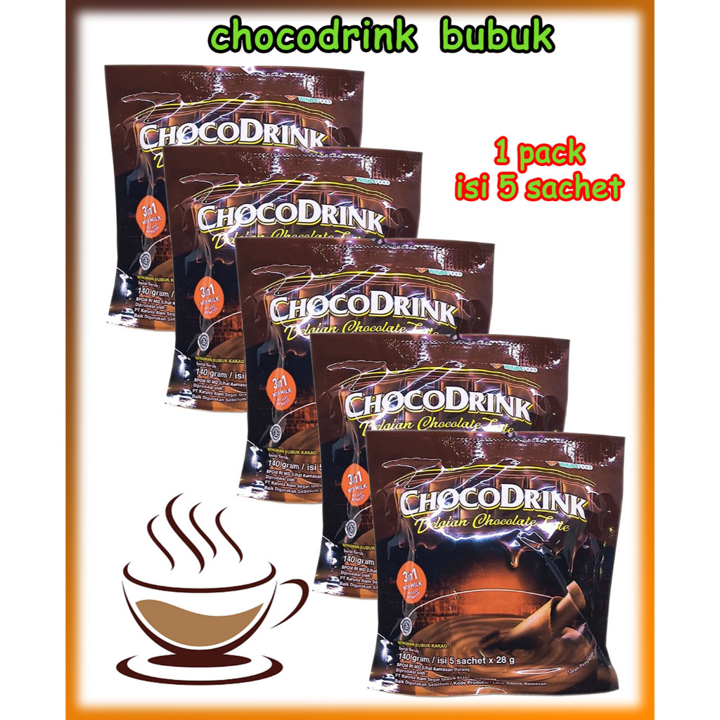

Chocodrink Minuman Bubuk Kakao 28 gram 1 pack isi 5