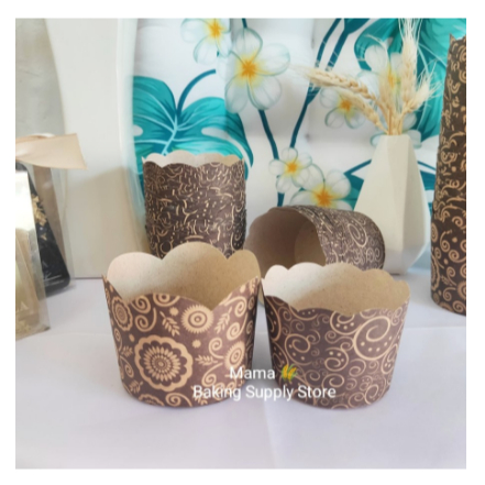 Kertas Cupcake Cup Cake Cup Case Paper Muffin COKLAT Besar 10 Pcs
