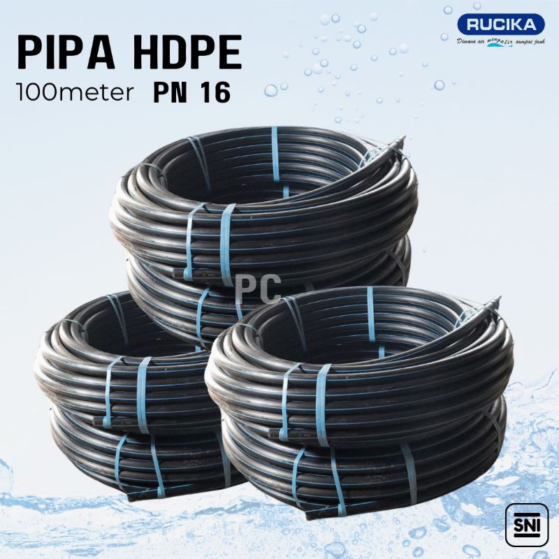 SELANG AIR PIPA HDPE PDAM 3/4 INCH PN 16 RUCIKA