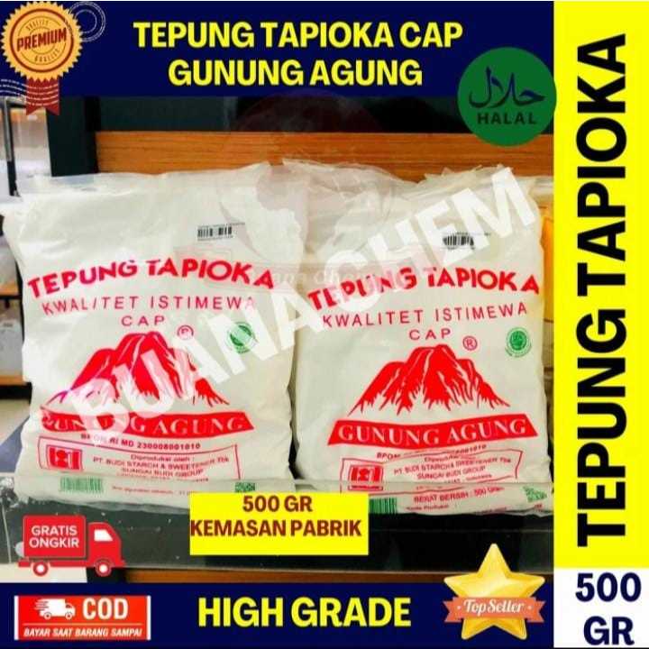 

Tepung Tapioka Gunung Agung 500 gram / Tepung Aci / Bahan Kue Kering