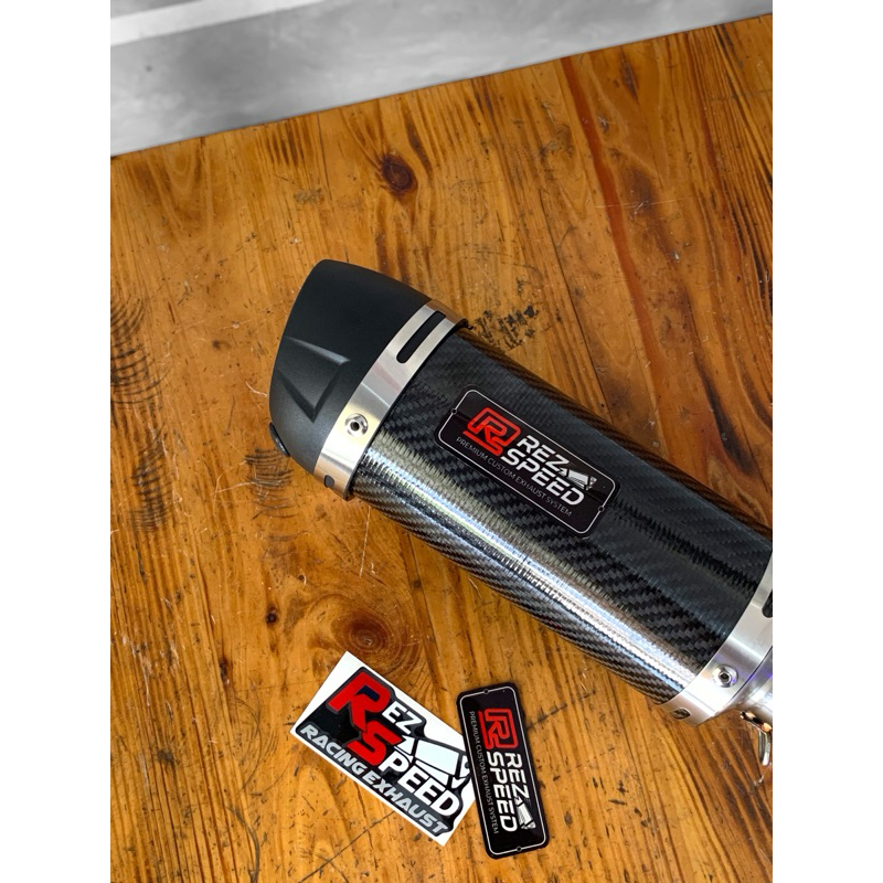 (HIGH QUALITY) Knalpot Rez Speed Tipe GPCorsa Silencer Only Full Carbon Ninja 250 Zx25r R25 CBR250rr