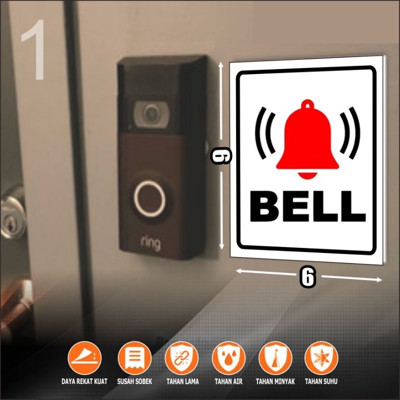 

stiker bell daya rekat kuat dan tidak mudah pudar
