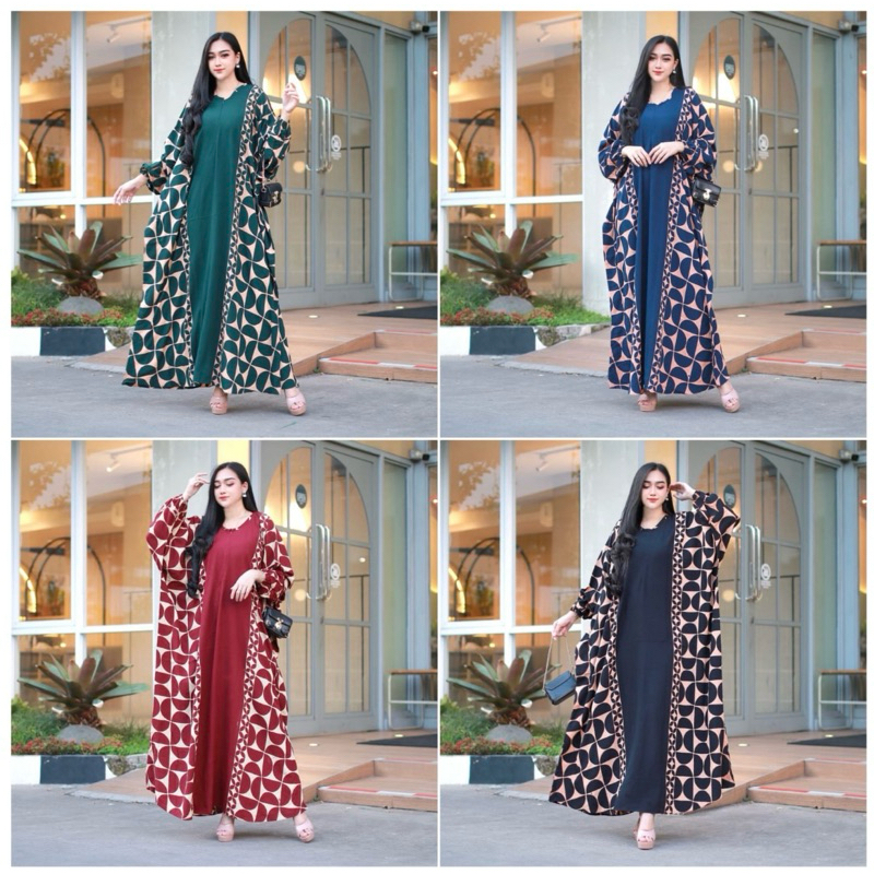 Kaftan batik, kaftan lebaran, longdress jumbo, gamis batik bahan rayon