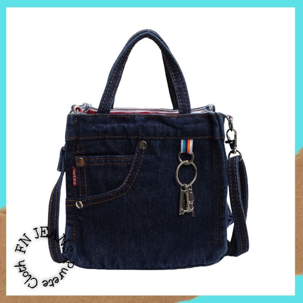 Tas Jinjing Bahu Sling Bag Wanita Tas Selempang Jeans Model Lucu Multifungsi TFW 02