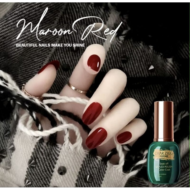 Kutek Gel Maroon Red Charzieg / Kutek Maroon Merah Hati Charzieg