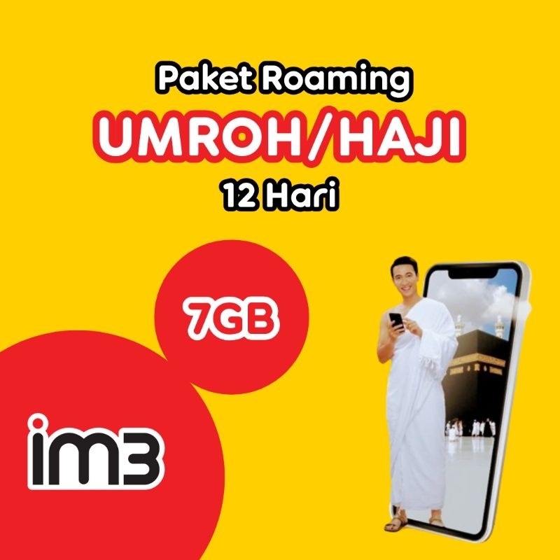 Paket Internet Umroh Haji Indosat IM3 7GB 12 Hari