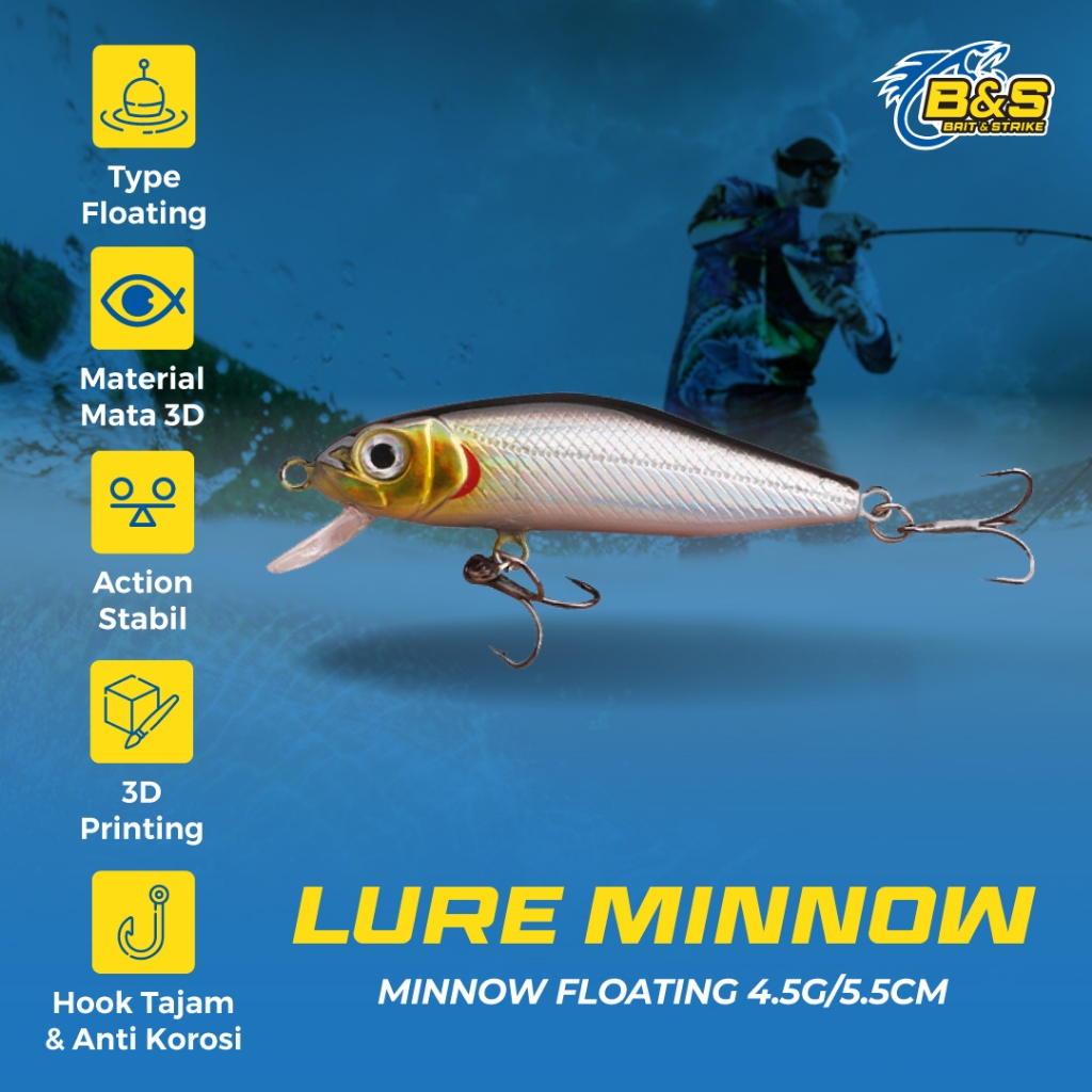 Minnow Floating 4.5g / 5.5cm Umpan Pancing minnow MN084