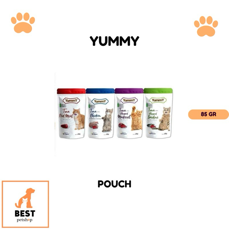 yummy cat food wet food pouch 85gr