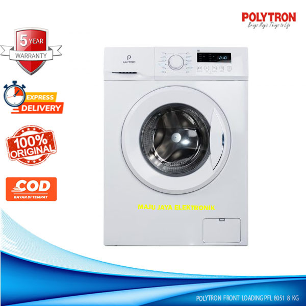 Mesin Cuci Front Loading POLYTRON PFL 8051 Wonder Wash Turbo Dry 8 KG