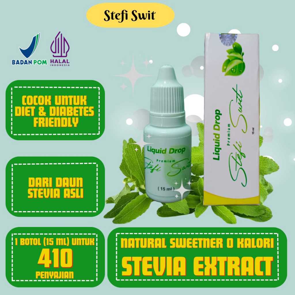 

PEMANIS STEVIA PROGRAM DIET | ISI 15 ML | GRATIS EMAS ASLI SK COD