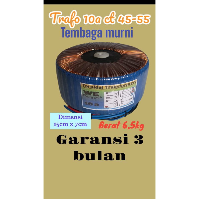 Trafo donat 10a CT 45-55 Tembaga Murni
