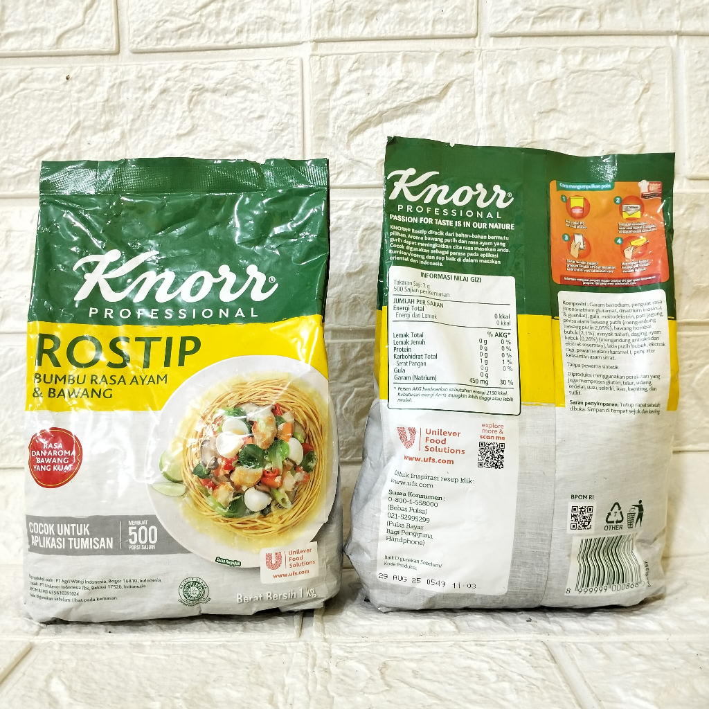 

Knorr Rostip Bumbu Rasa Ayam & Bawang 1kg Free Bubble Wrap dan Dus Tebal