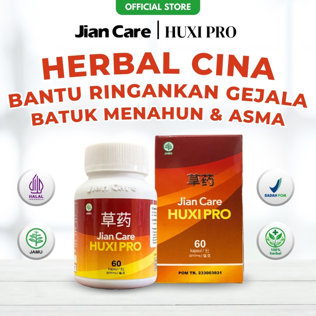 Jian Care Huxipro - Obat Herbal Cina Untuk Meredakan Masalah Pernapasan Batuk Menahun Gurah Nafas