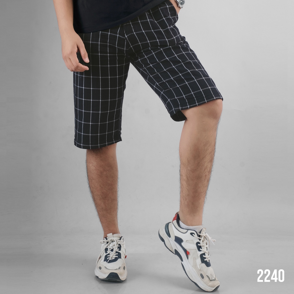 DGM Celana pendek | Celana Pendek Pria | Celana Pendek Tartan | Celana Tartan Hitam Putih Kotak Keci