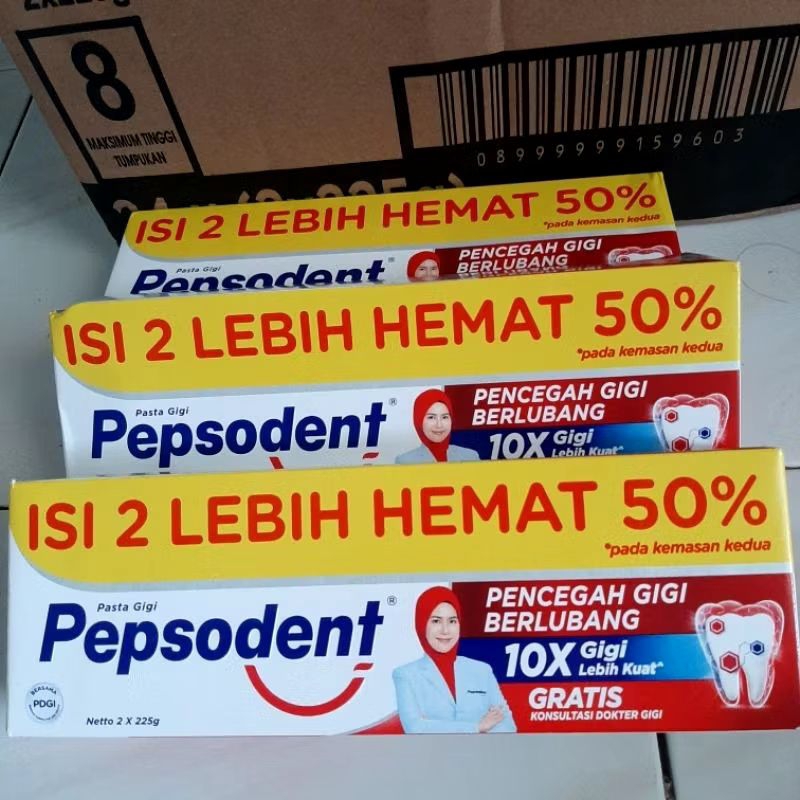 Pasta Gigi / Odol Pepsodent 225 GR Isi 2