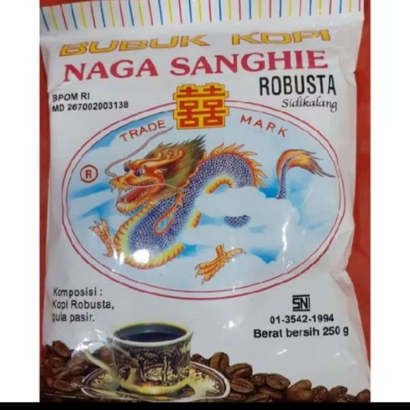 

Kopi Bubuk Naga Sanghie (HALUS)/Bubuk Kopi Robusta Medan Sidikalang 1 bks 250 gr