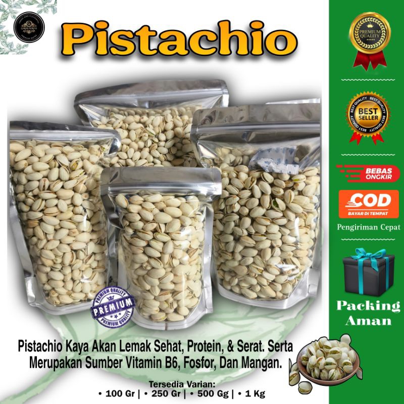

PISTACHIO PREMIUM FULL DISKON / Kacang Pistachio / Pistachio Panggang / Pistacio / Fustuk / Kacang