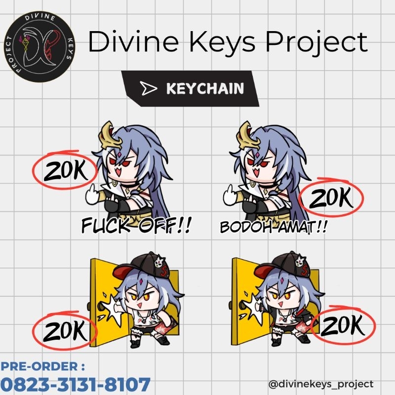 Gantungan Kunci Honkai Impact | Keychain Honkai Impact | Herrscher of Sentience