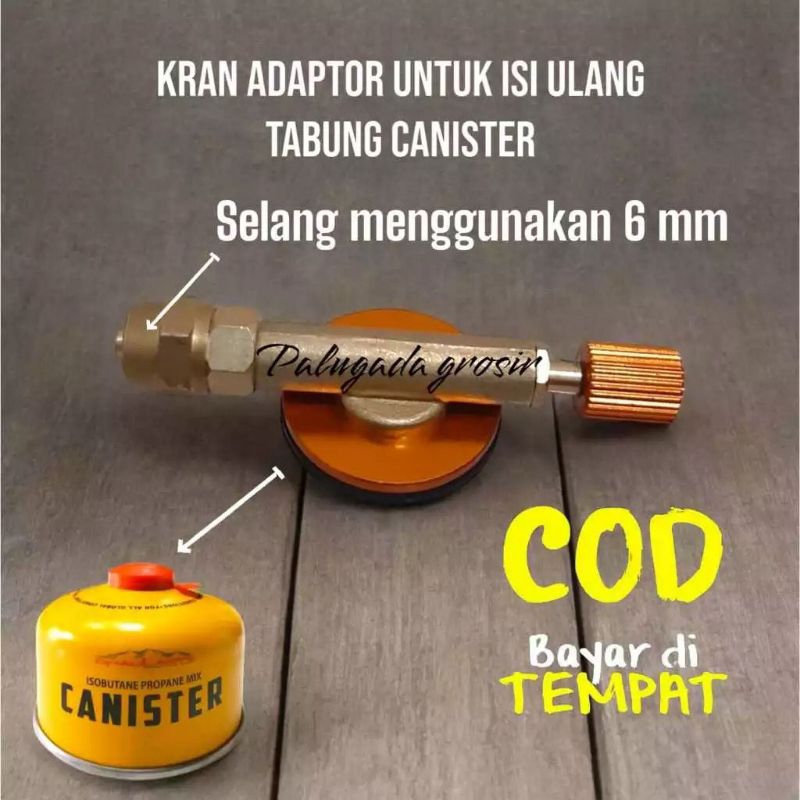 Kepala alat refill gas kaleng kran ulir canister alat isi ulang gas