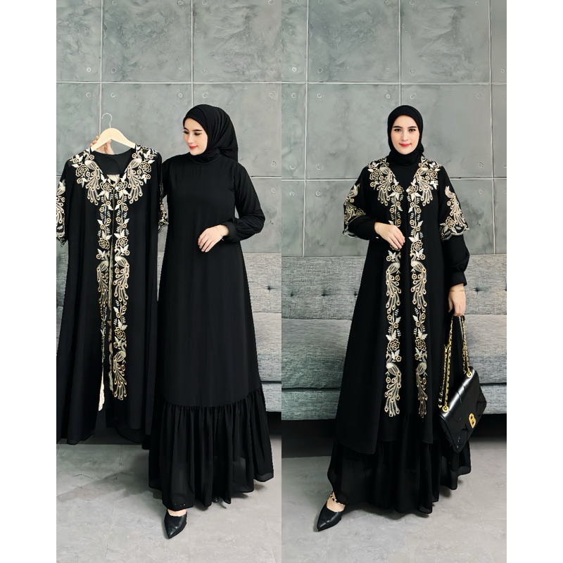GAMIS ABAYA TURKI OUTER LEPAS GAMIS JERSEY MIX CERUTY TERPOPULER ABAYA TERLARIS ROMPI LEPAS