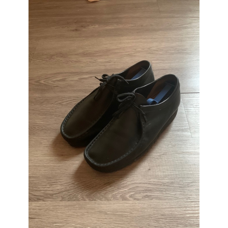 CLARKS WALLABEE BLACK LEATHER