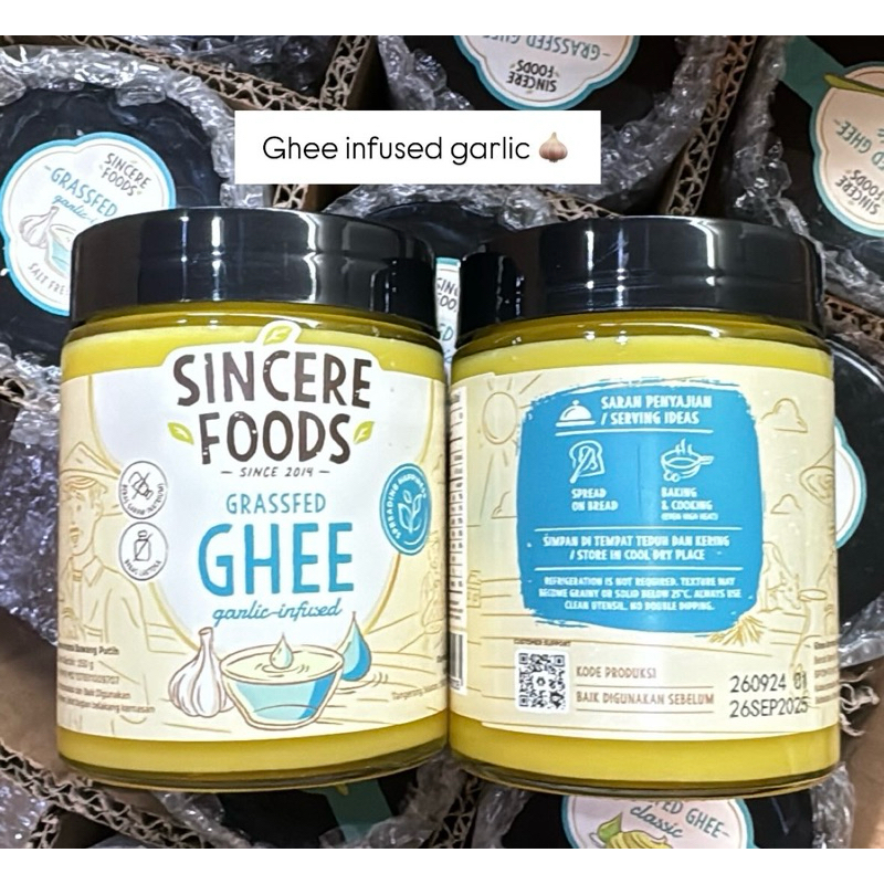 

Sincere Foods Ghee Butter with Garlic Infused 250gr