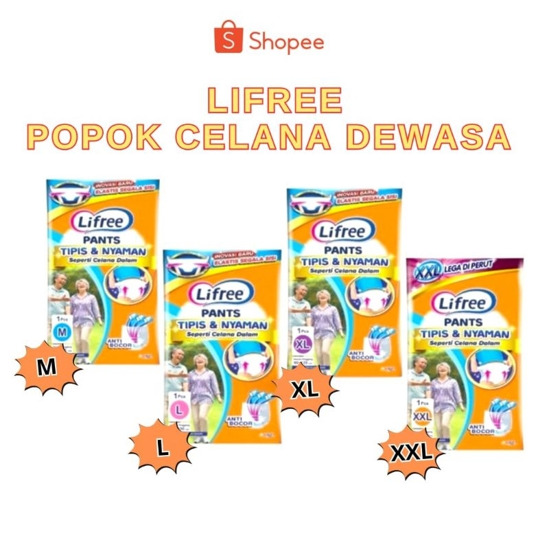 LIFREE POPOK CELANA DEWASA M L XL 12PCS / POPOK DEWASA / POPOK CELANA / POPOK MURAH / PAMPERS CELANA