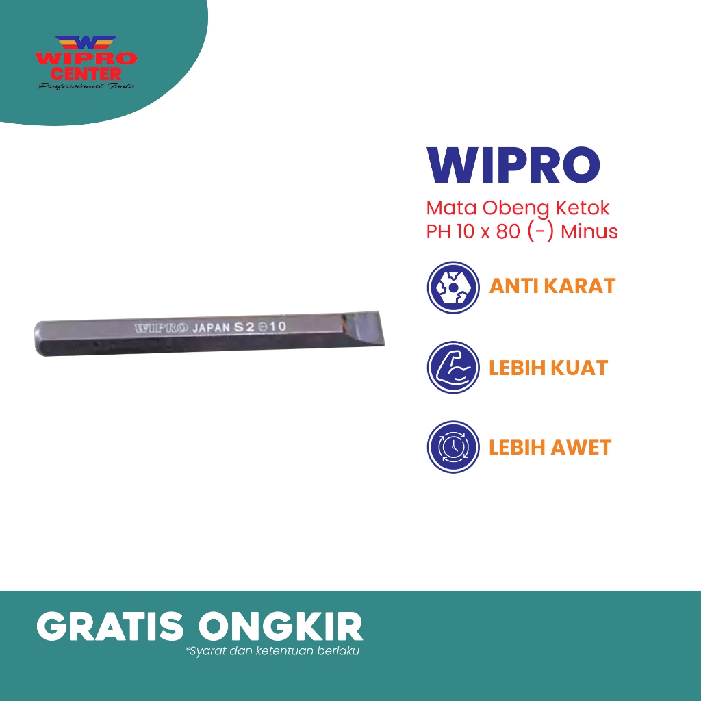 Mata Obeng Ketok PH 10 x 80 (-) Min WIPRO