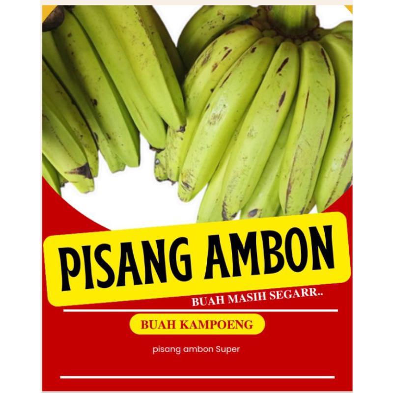 

Pisang Ambon Buah Kampoeng manis & legit 1,5kg-500gram/sisir