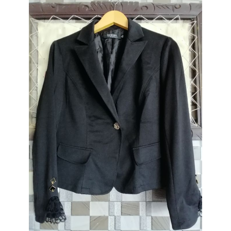 Blazer Hitam Kawai Renda