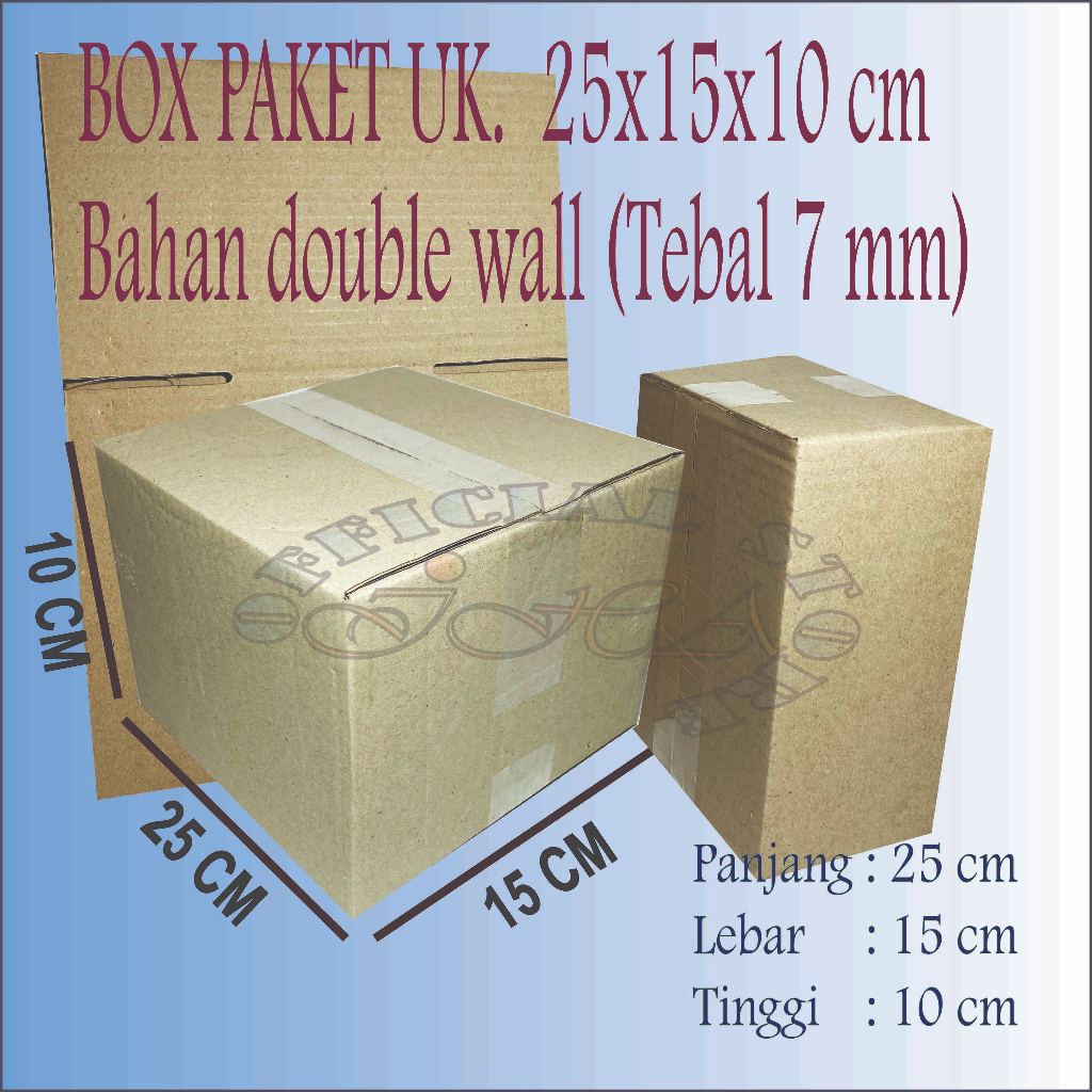 

Kardus packing ukuran 25x15x10 cm BAHAN DOUBLE WALL karton box packaging kemasan murah