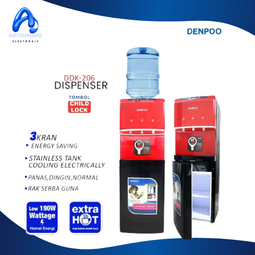 DENPOO Dispenser Galon Atas Low Watt - DDK 206 Kompressor