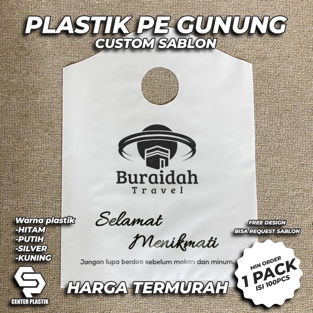 Sablon Plastik PE Gunung Plastik PE Plong Gunung