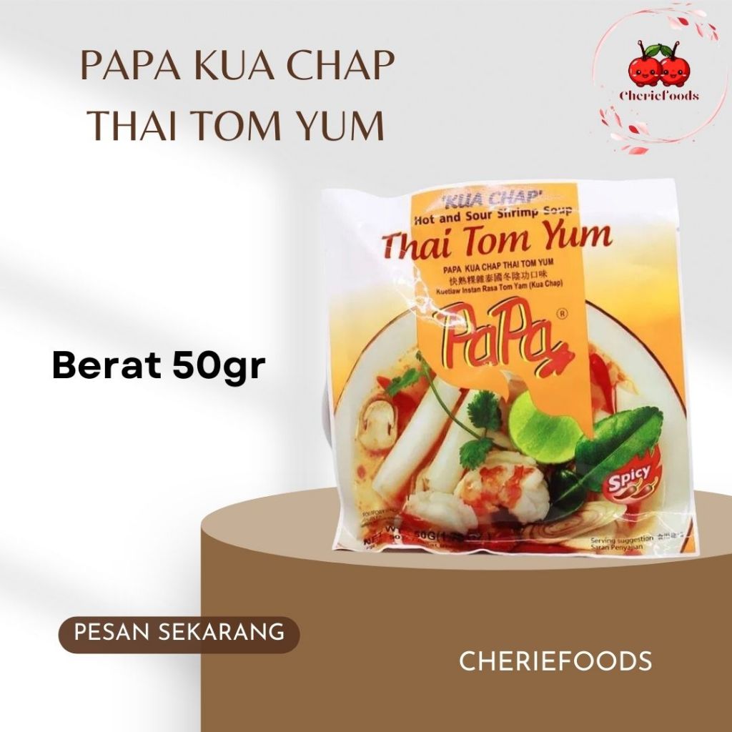 

PAPA Kua Chap Thai Tom Yum Spicy / Makanan Import Thailand 50gr