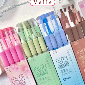 

VELLE Pulpen/ 1 SET ISI 4 PCS Pulpen Gel Mekanik 0.5mm/ Soft Hand Eurobag Pen Holder Matte Color/ Pena Sekolah/ Pena Kantor