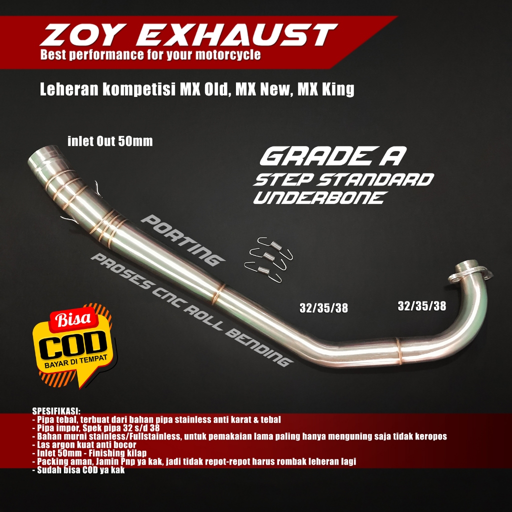 Leheran MX Old, MX New, MX King, Step Standar & Underbone Stainless Zoy Exhaust Knalpot