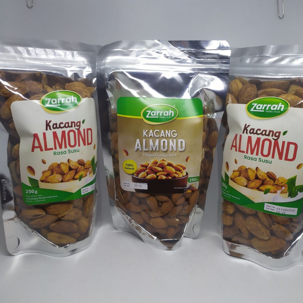 

kacang almond siap makan rasa susu - kacang almond rasa susu 250gr