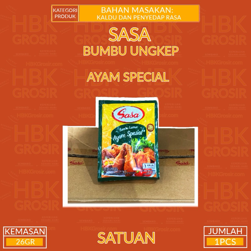 

Sasa Bumbu Ungkep Ayam Special 25GR [HBK GROSIR - Hemat Beragam Komplit]