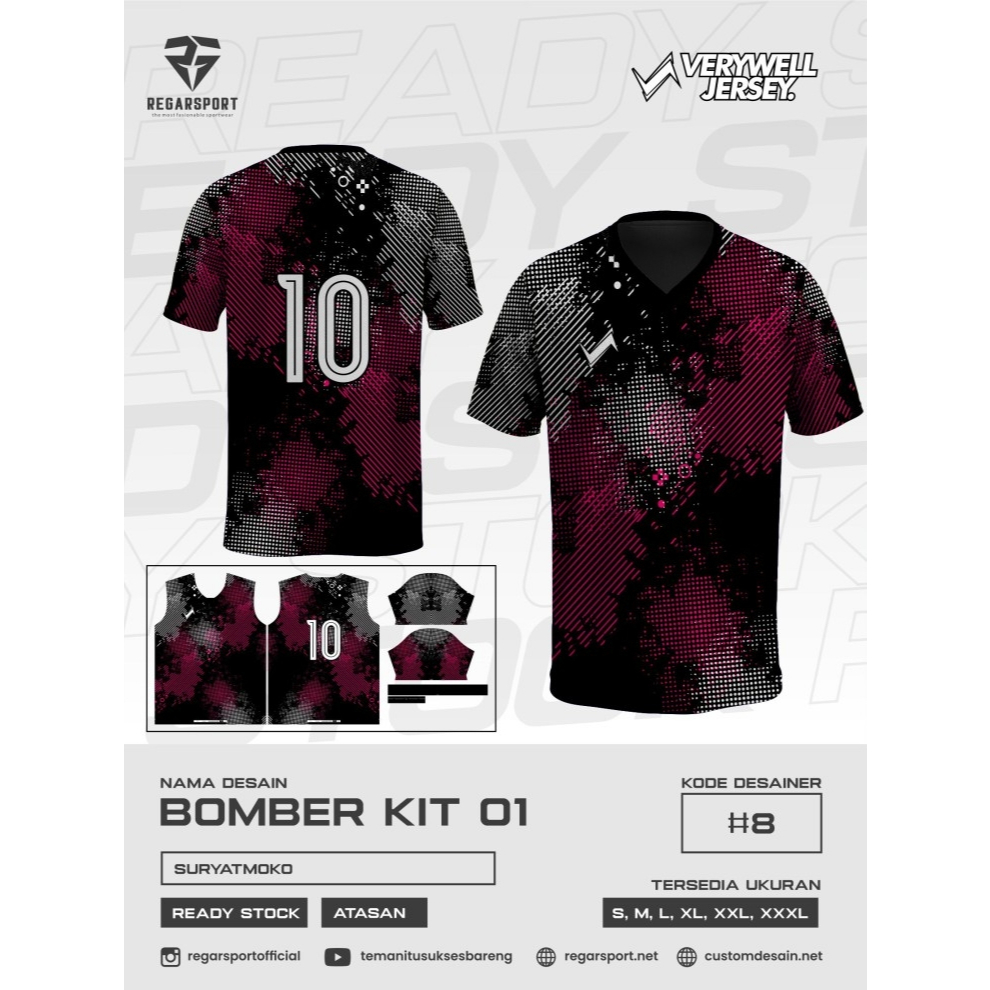 REGARSPORT - 171 Jersey bola atasan lengan pendek