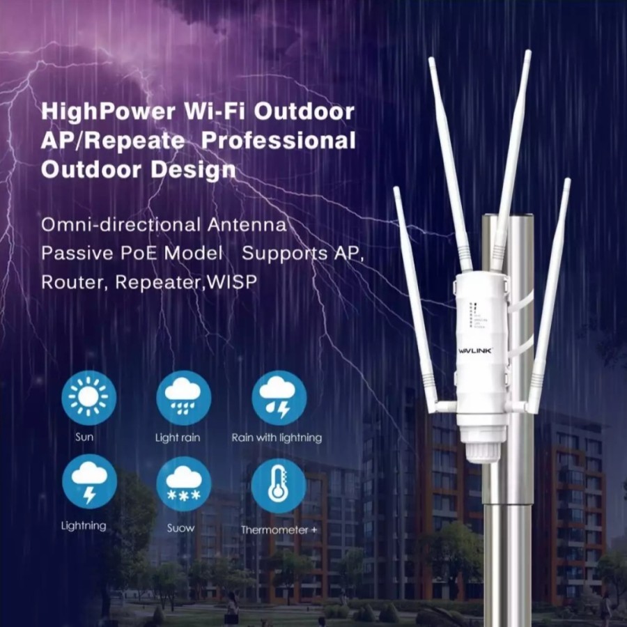 Wavlink AC1200 DualBand High Power Outdoor Wireless AP Range - 4G LTE AC1200