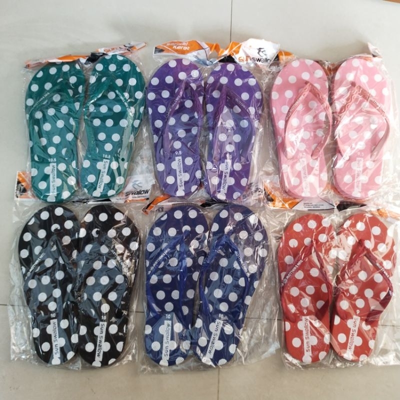 SANDAL SUN SWALLOW POLKADOT SETENGAH LUSIN 6 PASANG