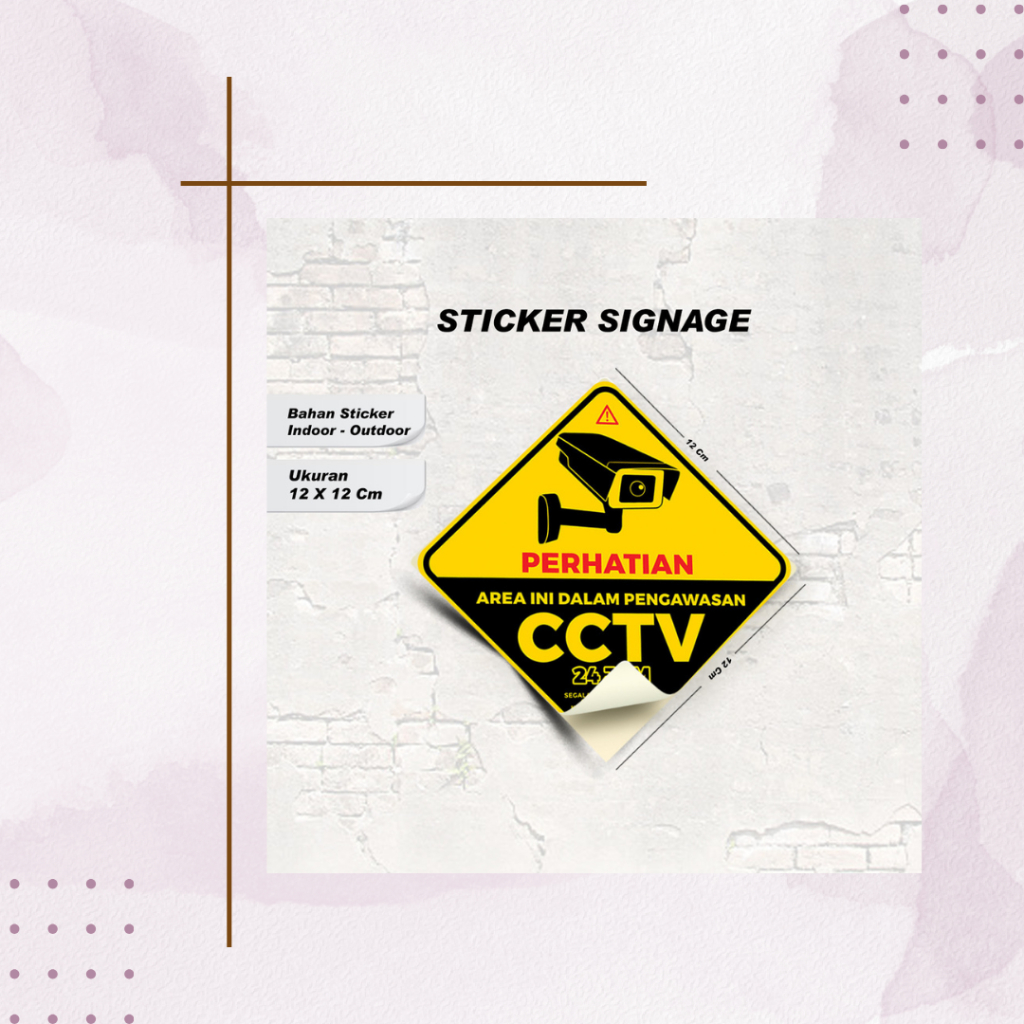 

GBM - STIKER CCTV 24 JAM/ MURAH BAHAN VINLY / STIKER CCTV UKURAN 12 X 12 / STIKER SIGNAGE CCTV 24 JAM / INDOOR - OUTDOOR